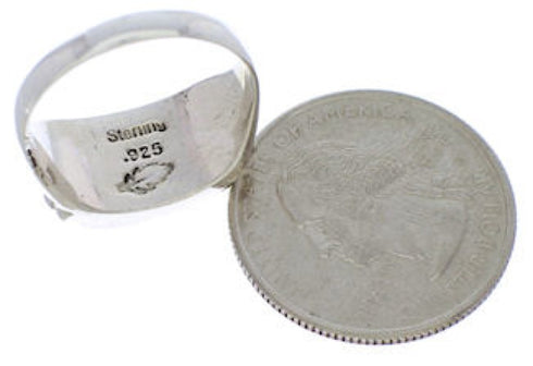 Silver Southwest Multicolor Ring Size 7-3/4 JX38095